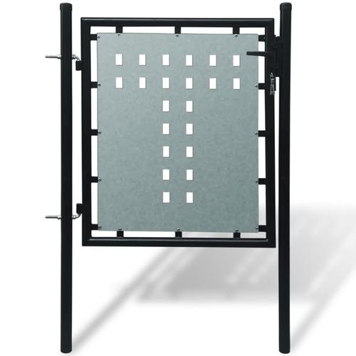 vidaXL Zauntor (Einzeltor) Schwarz 100×150 cm
