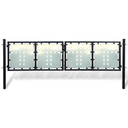 vidaXL Zauntor (Einzeltor) Schwarz 300×125 cm