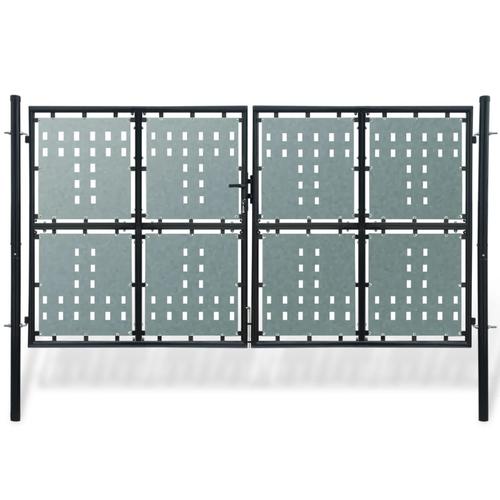vidaXL Zauntor (Einzeltor) Schwarz 300×250 cm