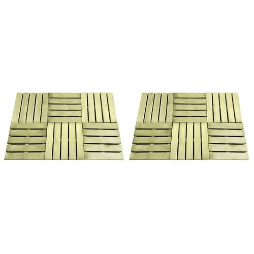 vidaXL Terrassenfliesen 12 Stk. 50×50 cm Holz Grün