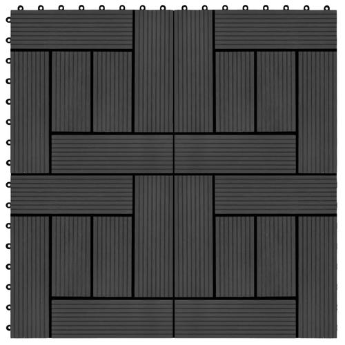 vidaXL 22 Stk. Terrassenfliesen 30 x 30 cm 2 qm WPC Schwarz