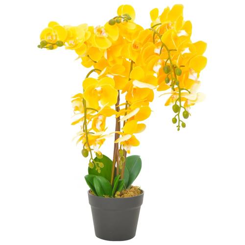 """vidaXL Künstliche Orchidee mit Topf Gelb 60 cm"""