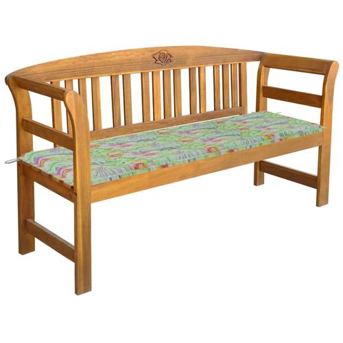 vidaXL Gartenbank mit Auflage 157 cm Massivholz Akazie