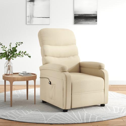 vidaXL Relaxsessel Elektrisch Creme Stoff