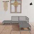 vidaXL 5-tlg. Garten-Lounge-Set Grau Massivholz Kiefer