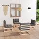 vidaXL 4-tlg. Garten-Lounge-Set mit Kissen Kiefer Massivholz