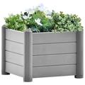 vidaXL Garten-Hochbeet PP Stein Grau 43x43x35 cm