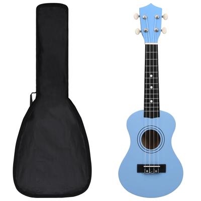 vidaXL Sopran-Ukulele-Set mit Tasche für Kinder Babyblau 21"