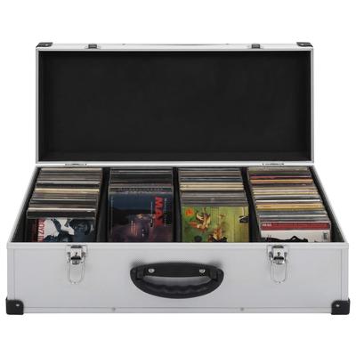 "vidaXL CD-Koffer für 80 CDs Aluminium ABS Silbern"