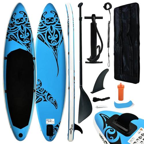 vidaXL Aufblasbares Stand Up Paddle Board Set 320x76x15 cm Blau