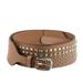 Gucci Accessories | Gucci Women's Studded Skinny Silver Buckle Beige Leather Belt 388985 2754 (80 / | Color: Cream | Size: Various