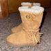Michael Kors Shoes | Michael Kors Pamina Brown Faux Suede Sherpa Lined Toddler Girls Boots Size 7y | Color: Tan | Size: 7bb