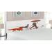 East Urban Home Dog King Panel Headboard Upholstered/Metal/Polyester in Gray/Orange | 78.6 H x 83 W x 3 D in | Wayfair