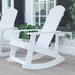 Beachcrest Home™ Baltazar Adirondack Style Poly Resin Wood Rocking Chair for Indoor/Outdoor Use Plastic/Resin in White | Wayfair