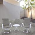 Courtyard Casual Furniture 3 Piece Seating Group Metal in White | Outdoor Furniture | Wayfair 5619