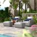 Wade Logan® Castelli Sanza Deep 5 Piece Rattan Seating Group w/ Cushions Synthetic Wicker/All - Weather Wicker/Wicker/Rattan in Gray | Outdoor Furniture | Wayfair