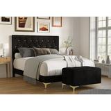 Etta Avenue™ Andrei Upholstered Panel Bed w/ Storage Bench Metal in Black | Queen | Wayfair 884A29C967FC4AAAA6A33B36BA3AD2B1