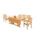 Rosecliff Heights Douberly Rectangular 5 - Person 115" Long Outdoor Dining Set Wood/Teak in Brown/White | 115 W x 36 D in | Wayfair
