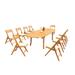 Rosecliff Heights Emmetsburg Oval, Oval 10 - Person Outdoor Dining Set Wood/Teak in Brown/White | 125 W x 43 D in | Wayfair