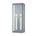 Troy 1 Light Exterior Wall Sconce - Textured Black/Weathered Zinc Aluminum/Glass/Metal in Gray | 17 H x 6.5 W x 4 D in | Wayfair B1032-WZN