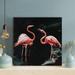 Bayou Breeze Pink Flamingos On Water During Daytime - 1 Piece Square Graphic Art Print On Wrapped Canvas-555 Canvas in Black/Orange | Wayfair