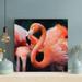 Bayou Breeze Pink Flamingos In Tilt Shift Lens - 1 Piece Square Graphic Art Print On Wrapped Canvas-497 Canvas in Orange | Wayfair