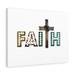 Trinx Faith Cross Lights Christian Wall Art Bible Verse Print Ready To Hang Canvas in Blue/White | 14 H x 11 W x 1.25 D in | Wayfair