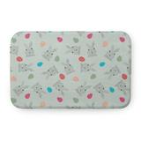 The Holiday Aisle® Brieya Bunnies & Eggs Bath Mat Polyester in Green | 17" W x 24" L | Wayfair 3FFEE592415441E6A6EA5D7128F36621