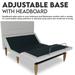 Onetan, Adjustable Bed Base with headboard, Wireless remote,Zero Gravity, Underbed Lighting, Beige