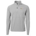 Men's Cutter & Buck Silver Georgia Tech Yellow Jackets Adapt Eco Knit Hybrid Recycled Quarter-Zip Pullover Top