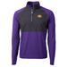 Men's Cutter & Buck Purple/Black Tennessee Tech Golden Eagles Adapt Eco Knit Hybrid Recycled Quarter-Zip Pullover Top