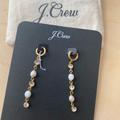 J. Crew Jewelry | J.Crew Basset Freshwater Pearl Sparkle Drop Earrings In Pearl With Dust Bag New. | Color: Gold/White | Size: Os