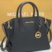 Michael Kors Bags | Michael Kors Avril Small Leather Top-Zip Satchel Black Color | Color: Black/Gold | Size: Small