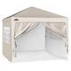 EAGLE PEAK Veranstaltungszelt Pavillon 3x3m Klappbar Wasserdicht Faltpavillon Faltbare Gartenpavillon, UV-Schutz mit 4 Seitenteilen für Party, Hochzeit, Garten,Camping,Festival, Weiße Milch