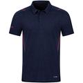 JAKO Herren Poloshirt Challenge, Kurzarm, Marine meliert/Maroon, M