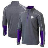 Men's Columbia Heathered Gray/Purple Kansas State Wildcats Omni-Wick Shotgun 2.0 Quarter-Zip Pullover Top