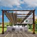 Paragon-Outdoor Florence 11 ft. W x 11 ft. D Wood Grain Aluminum Pergola in Chilean Ipe Finish w/ Canopy Aluminum/Metal in Brown/Gray | Wayfair