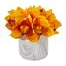 Primrue Orchid Floral Arrangement in Vase in Orange | 7 H x 6 W x 6 D in | Wayfair 15AF049DCECB49BFA045494C0656EDAF