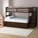 Viv + Rae™ Huneycutt Bunk Bed w/ Trundle, Mattresses Not Included Wood in Gray/Brown | 65 H x 57 W x 96 D in | Wayfair