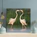Bayou Breeze Two White Flamingos w/ Black Spots On The Wings In The Water During Daytime - 1 Piece Square Graphic Art Print On Wrapped Canvas Canvas | Wayfair