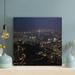 Latitude Run® City Skyline During Night Time 3 - Wrapped Canvas Painting Canvas in Black/Blue | 16 H x 16 W x 2 D in | Wayfair