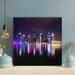 Latitude Run® City Skyline During Night Time 1 - Wrapped Canvas Painting Canvas in Black | 16 H x 16 W x 2 D in | Wayfair