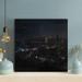 Latitude Run® City Skyline During Night Time - Wrapped Canvas Painting Canvas in Black | 12 H x 12 W x 2 D in | Wayfair