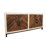 Gracie Oaks Jonnatan 72" Wide Mango Solid Wood Sideboard Wood in Brown | 36 H x 72 W x 18 D in | Wayfair 9418EAFAD7BC40BB9C5B4F6B8645058B