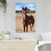 Gracie Oaks Brown Horse On Brown Field During Daytime - 1 Piece Rectangle Graphic Art Print On Wrapped Canvas in White | Wayfair