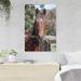 Gracie Oaks Horse Inside Pen - 1 Piece Rectangle Graphic Art Print On Wrapped Canvas in Brown/Gray/Green | 14 H x 11 W x 2 D in | Wayfair