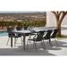 Fineline Clip Solid Eucalyptus Wood and Rope 7 Piece Outdoor Patio Dining Set with Super Stone Top