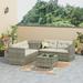 4PCS Patio Sectional Rattan Sofa Set with Storage Box