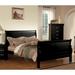 Louis Philippe III Queen Sleigh Bed in Black, Different Finish, Traditional