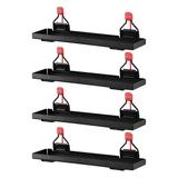 Rubbermaid Outdoor Metal Backyard Storage Shed Accessories Shelf, Black (4 Pack) - 1.67